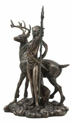 Greek Roman Goddess Of The Hunt Moon And Nature Diana With Stag Statue Artemis-4