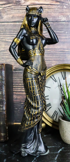 Gift Egyptian Goddess Bastet Cat in Sensual Human Form Figurine 10.75"H-1