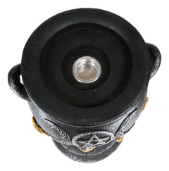 Wicca Triple Moon Witch Cauldron With Snake And Sacred Geometry Candle Holder-7