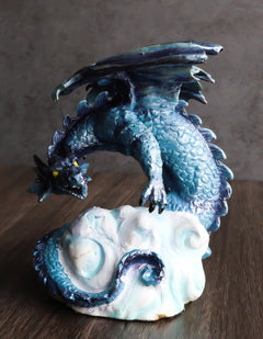 Blue Sky Wraith Storm Dragon On Giant Cloud Formation Decorative Small Figurine-1