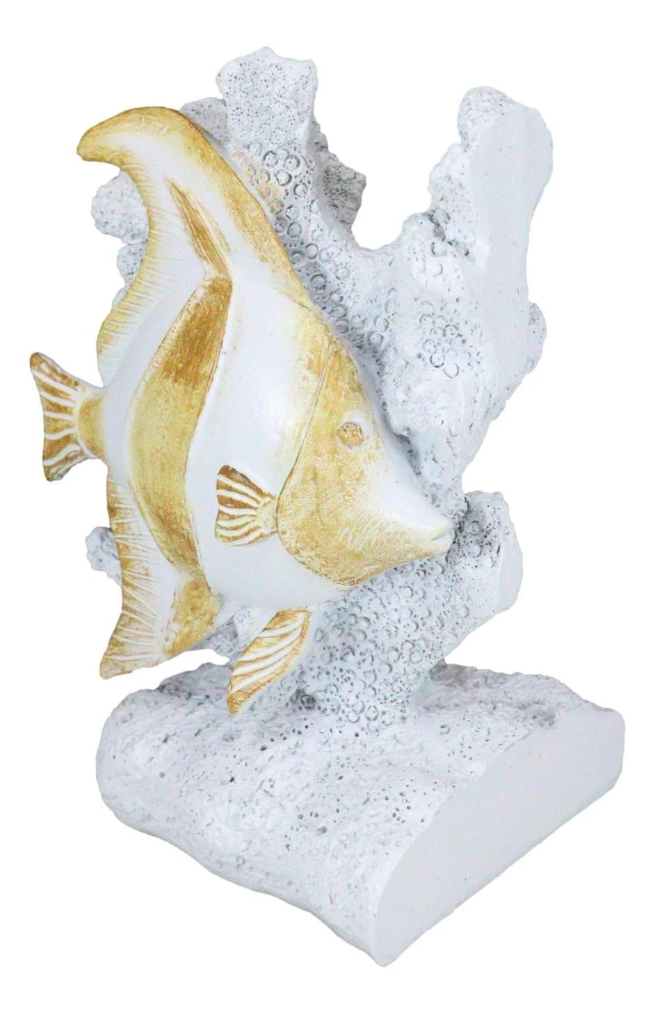 Nautical Sea Coastal Marine Angelfish Fishes Swimming By Corals Bookends Pair-6