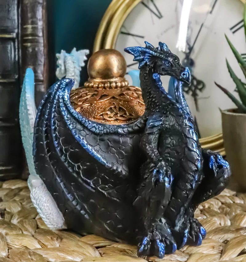 Joyero decorativo con dos dragones contrastantes de noche y día-5