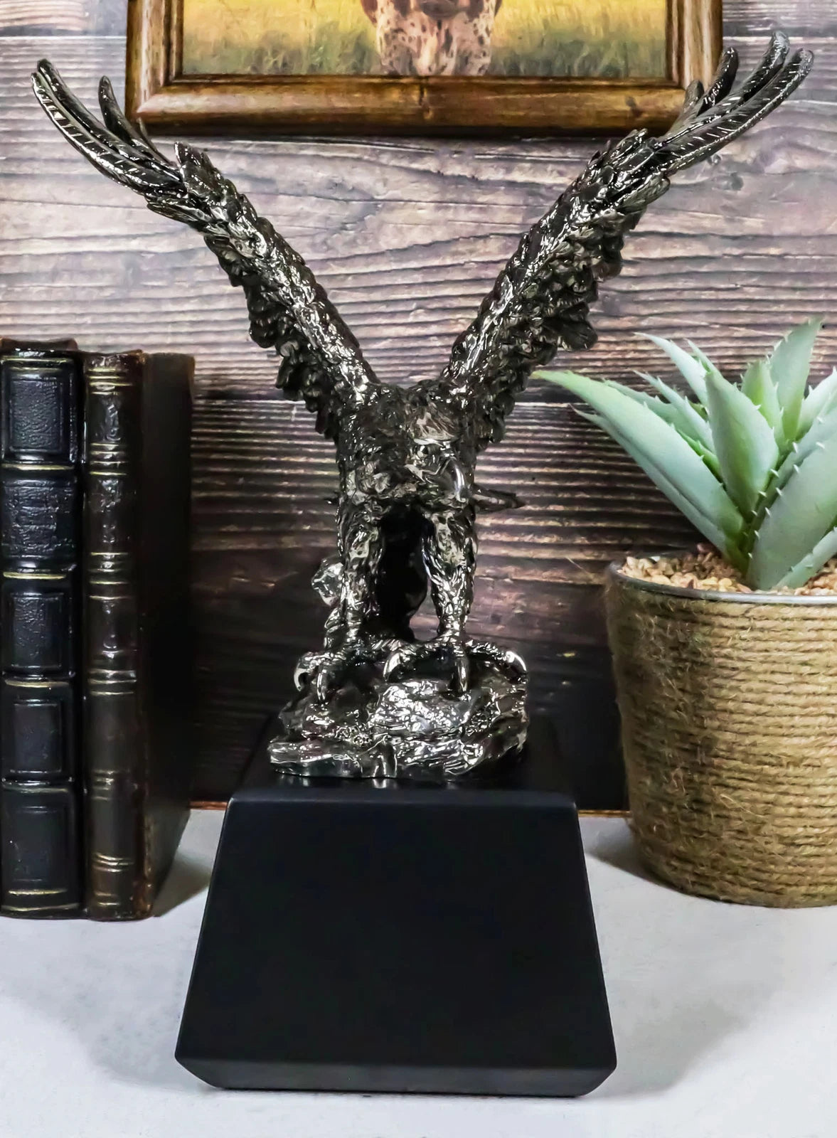 King Of The Skies Majestic Electroplated Silver American Bald Eagle Figurine-4