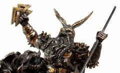 Norse Viking God Battle Cry Odin Riding On Sleipnir to Hel Figurine 9" L-3