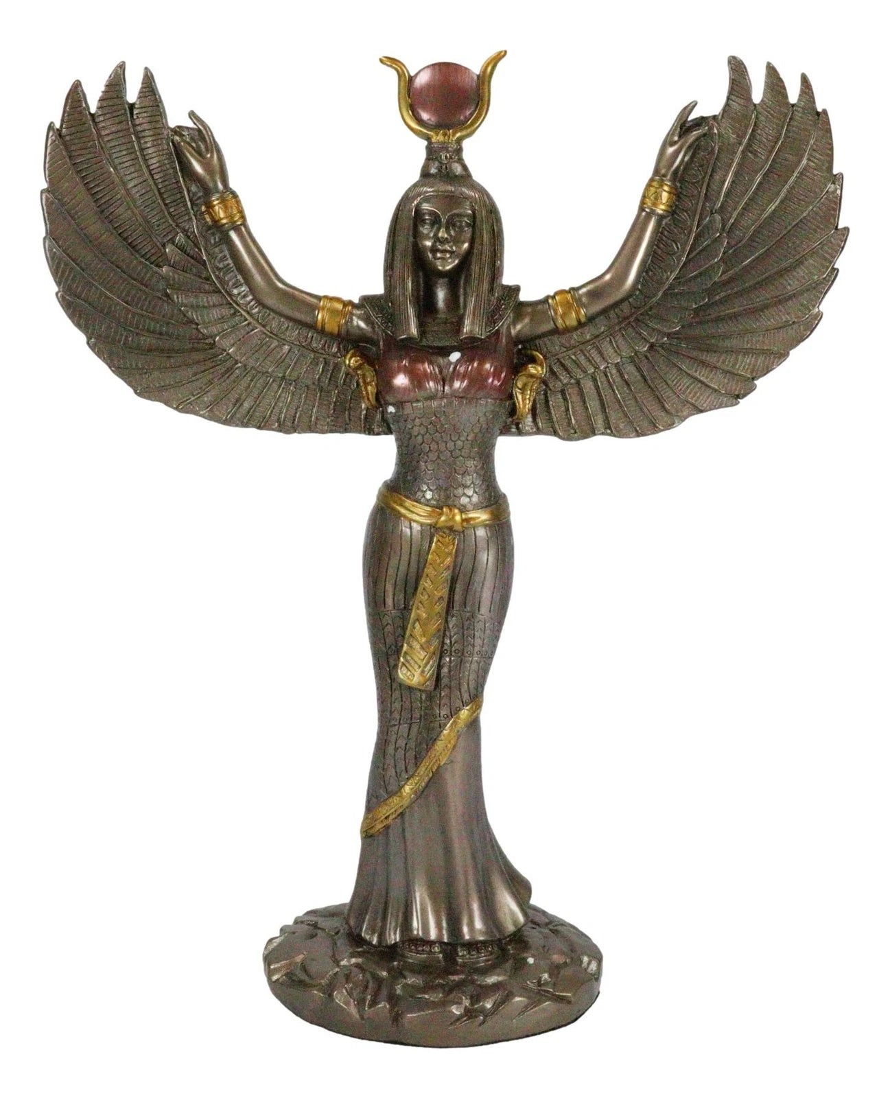 Egyptian Theme Isis With Open Wings Goddess of Magic & Nature Sculpture