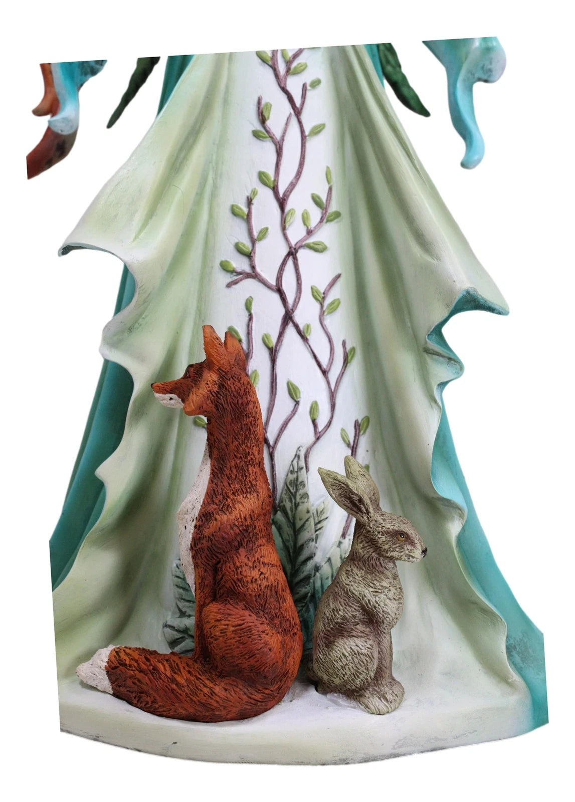 Fantasy Dragon Taker Antler Crown Queen Of The Forest Fairy And Animals Figurine-6