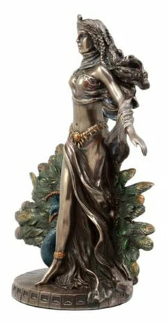Gift Roman Juno Greek Goddess Hera with Sacred Peacock Statue-5