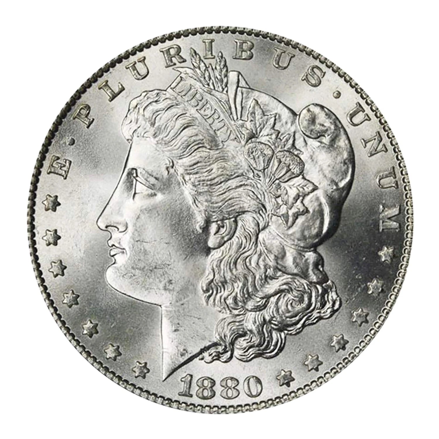 1880 P Morgan Silver Dollar $1 Brilliant Uncirculated BU 90% Silver-2