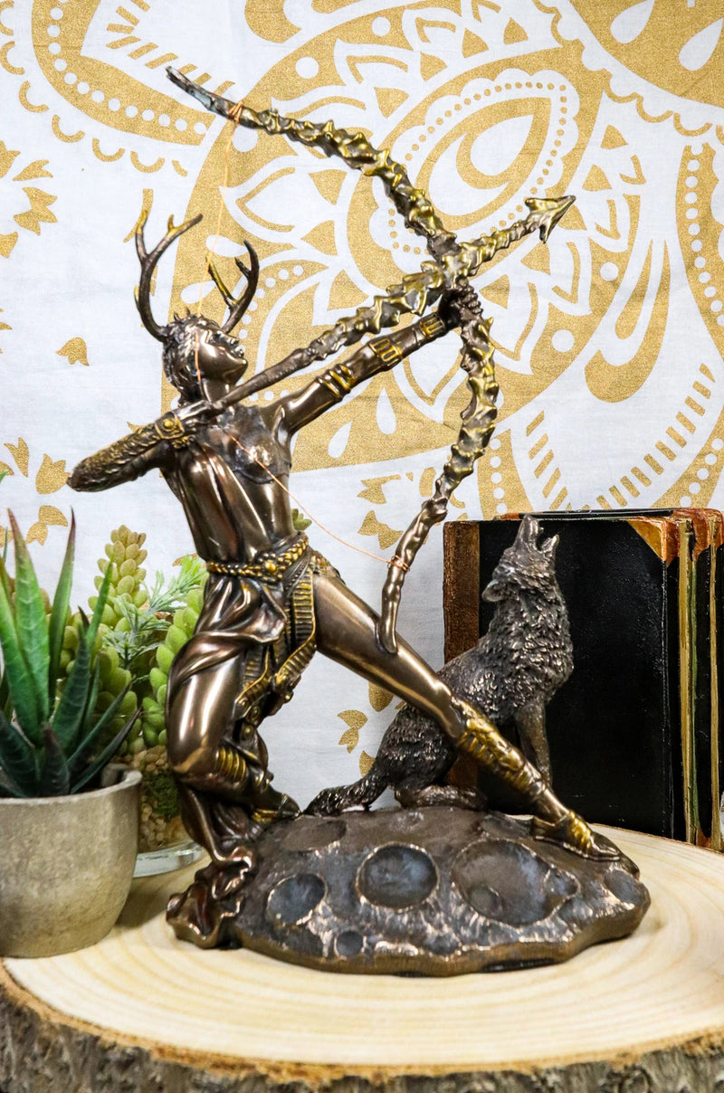 Gift Greek Goddess Artemis Figurine Roman Diana The Huntress Statue 11.5"H-2