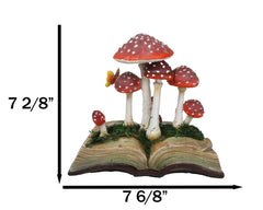 Enchanted Fairy Garden Toadstool Mushrooms Sprouting from Spell Book Figurine-5