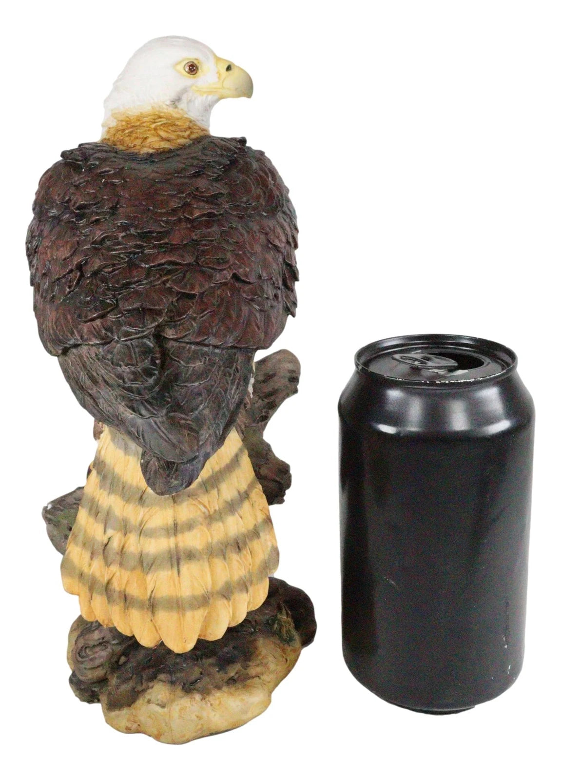 Wildlife Bald Eagle On Tree Stump Statue Birds Of Prey Figurine 10"H-5