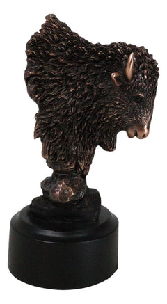 Estatua rústica de bisonte americano del suroeste con acabado en bronce galvanizado-6