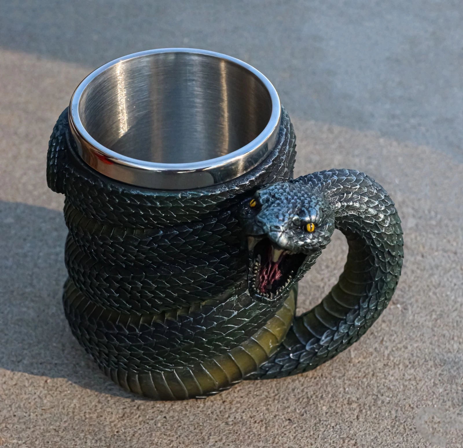 Realistic Ferocious Slithering Serpent Snake With Venomous Fangs Coffee Mug Cup-5