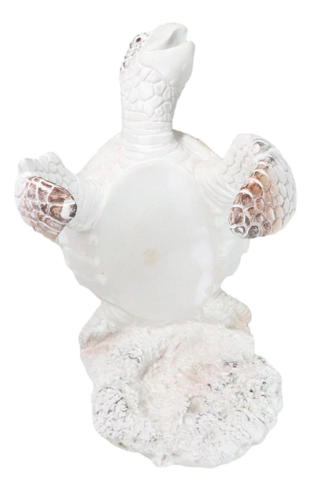 Nautical Marine Distressed Antique White Sea Turtle Wine Bottle Holder Figurine-6