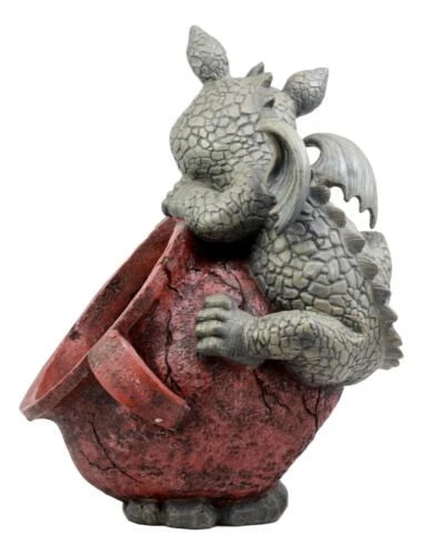 Playful Climbing Dragon Baby Planter Pot Home Patio Garden Decor Statue 12.5"H-7