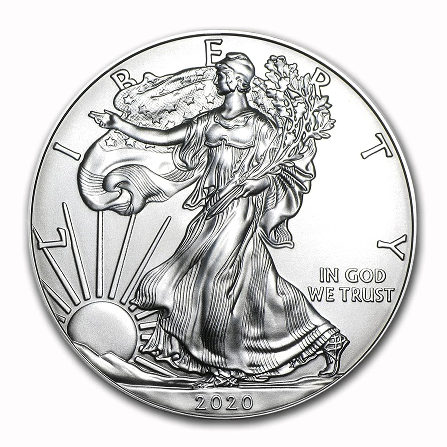 Moneda American Silver Eagle brillante sin circular de $1 de 2020-2