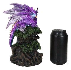 Metallic Purple Dragon On Greenman Tree Canopy Backflow Incense Cone Burner-7