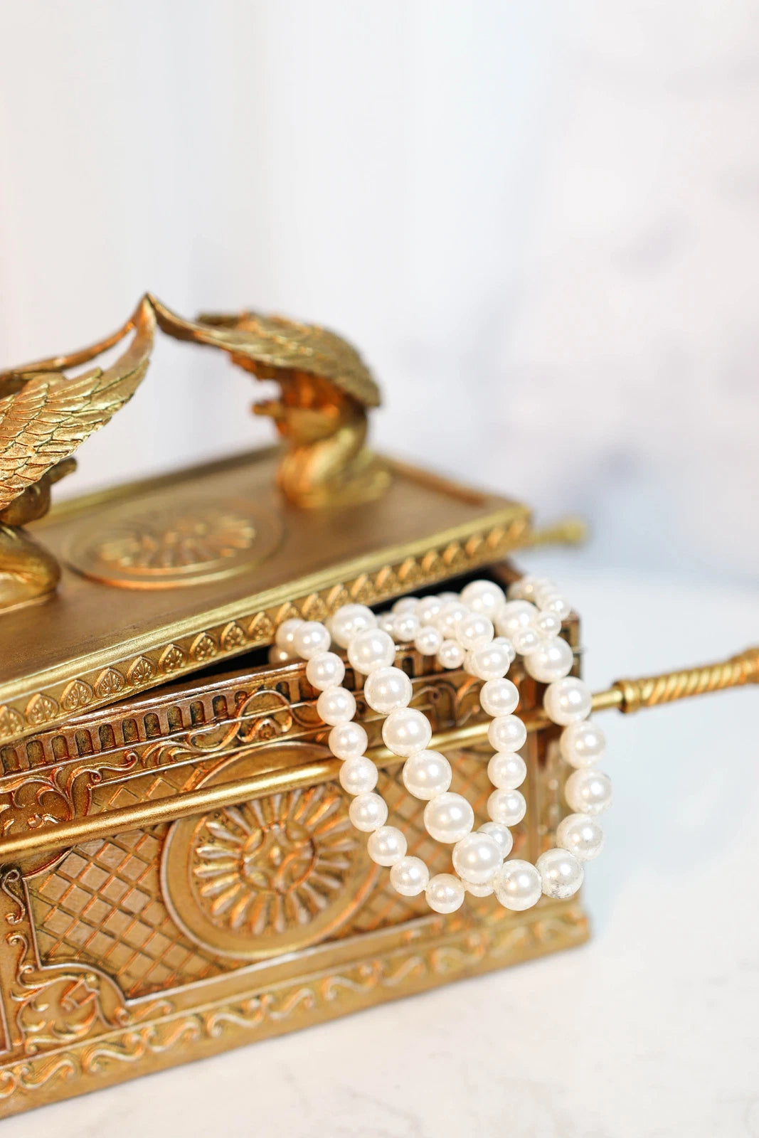 Golden Ark Of The Covenant With Cherubim Angels Decorative Box 9.5"L (1:8 Scale)-8