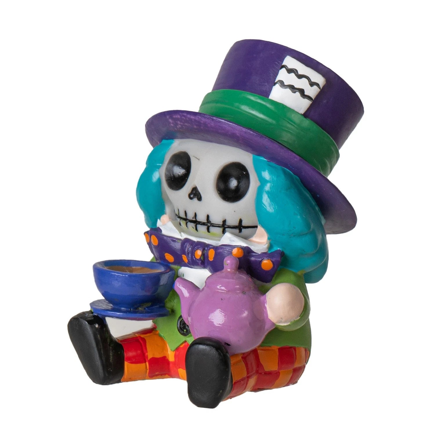 Furry Bones Whimsical Wonderland Mad Hatter Alice Skeleton Figurine Furrybones-3