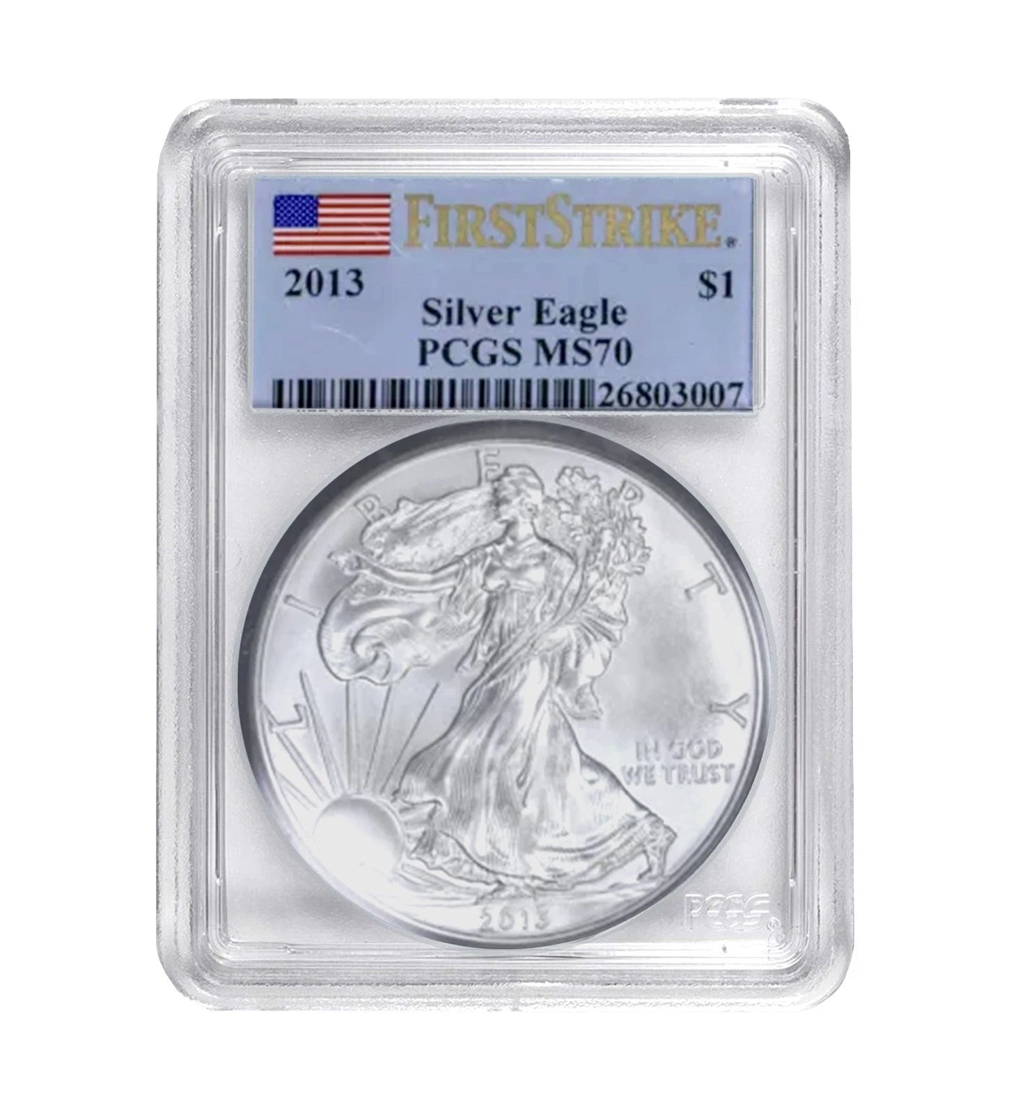 American Silver Eagle MS70 PCGS de $1 de 2013 - Primer golpe-1