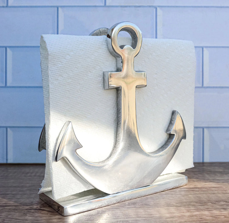 Aluminum Sailor Marine Sea Ship Anchor Decorative Paper Napkin Holder Sculpture-2