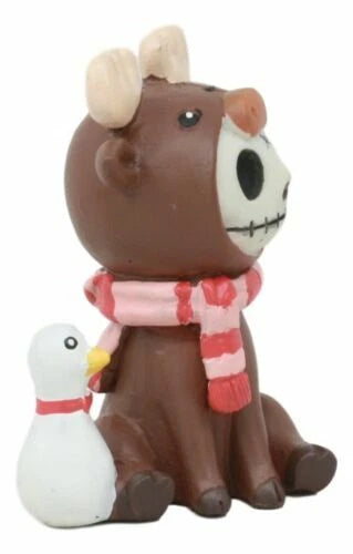 Furry Bones Pink Scarfed Spruce The Moose With White Duck Skeleton Figurine 3"H-6