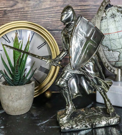 Medieval Holy Roman Empire Crusader Knight In Battle Statue Suit Of Armor Decor-6