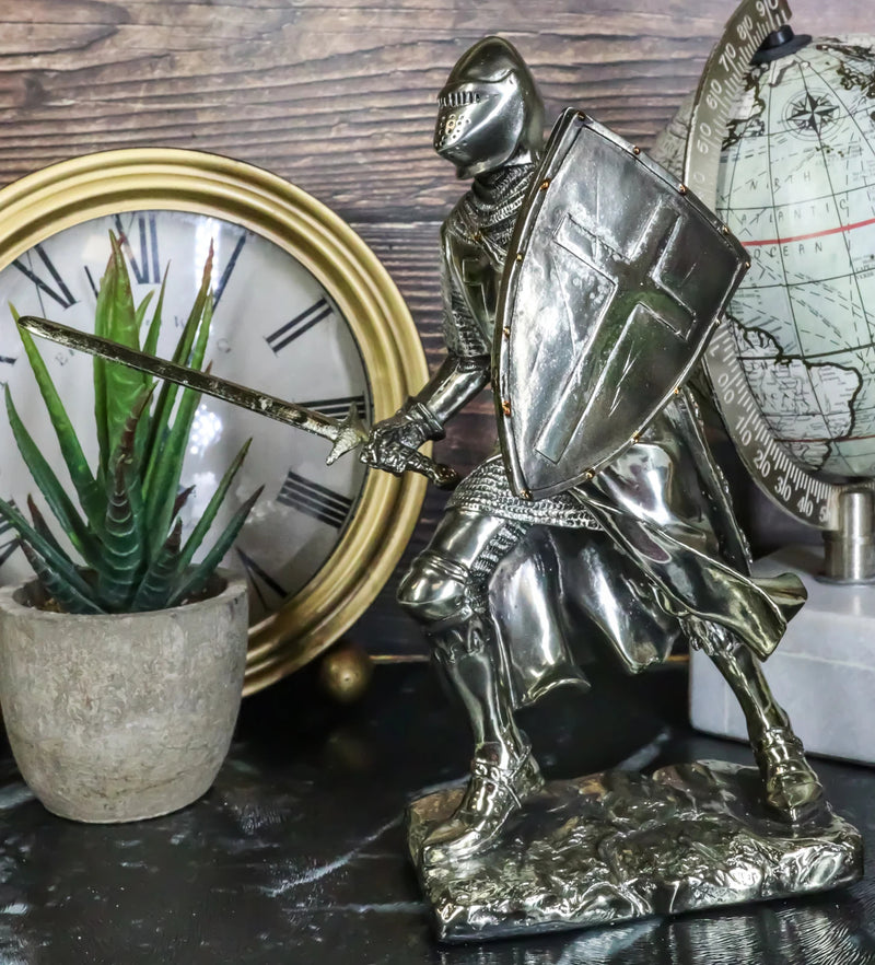 Medieval Holy Roman Empire Crusader Knight In Battle Statue Suit Of Armor Decor-6