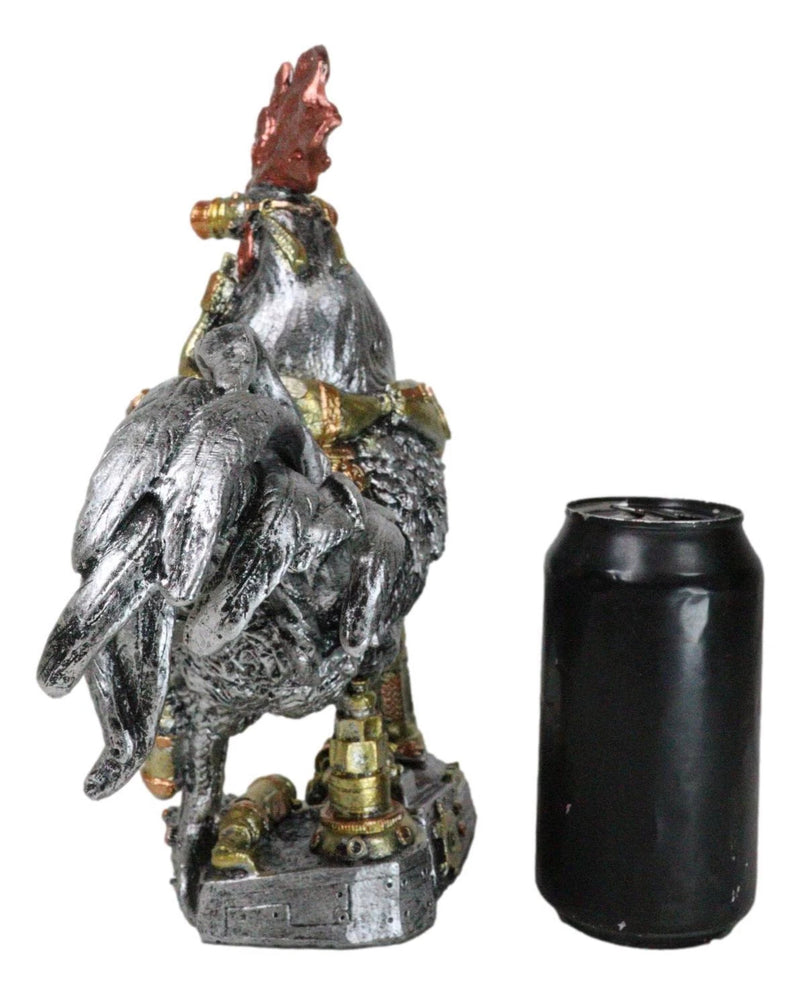 Steampunk Gearwork Robotic Cyborg Rooster Chicken In Battle Armor Figurine-6