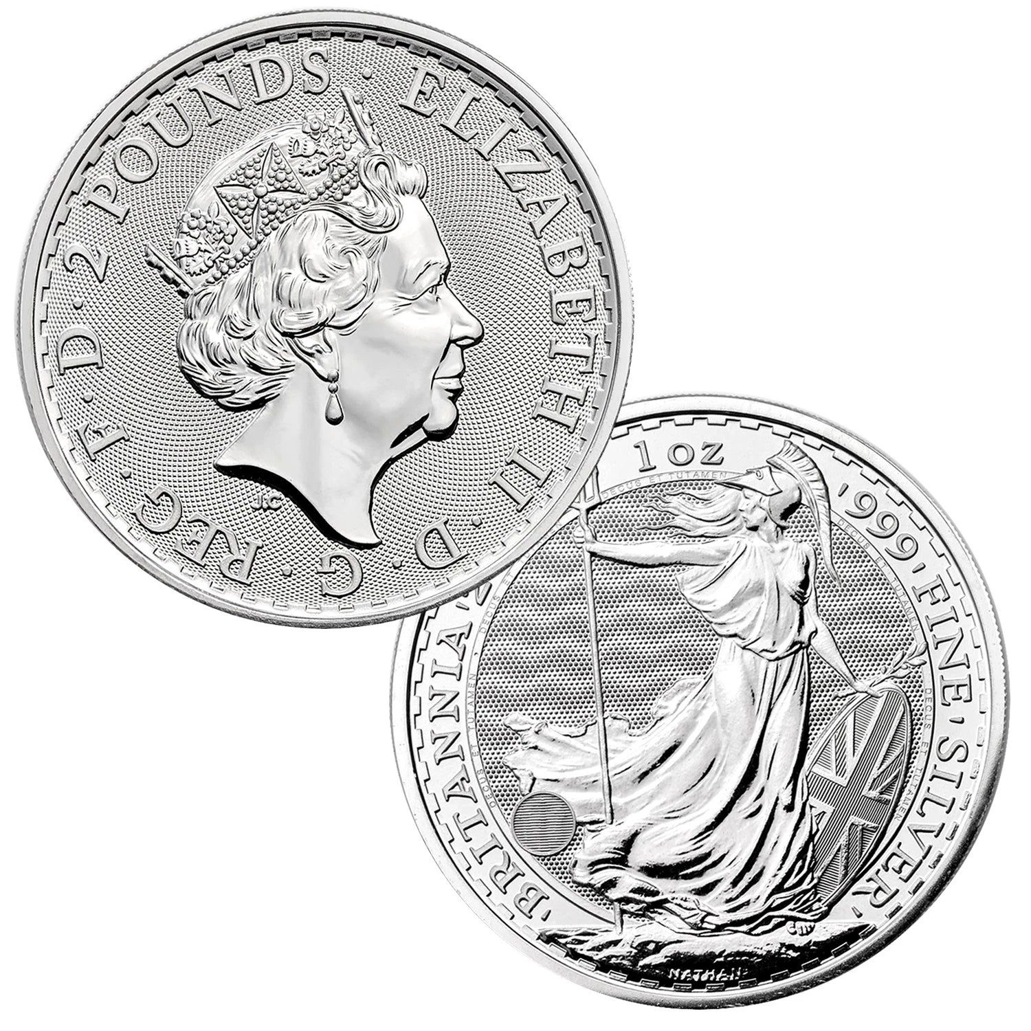 2021 Great Britain £2 Silver Britannia 1oz .999 BU Brilliant Uncirculated-1
