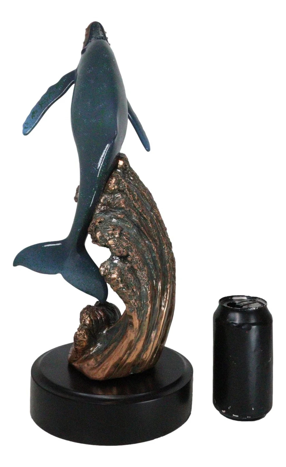 Large Nautical Ocean Marine Baleen Humpback Whale Breaching Water Statue-4