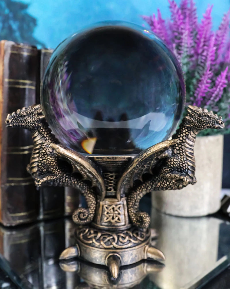 Celtic Guardian Leviathan Trinity Dragon Meditation Gazing Ball Wicca Figurine-1