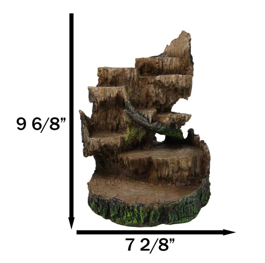 Rustic Forest Tree Steppes Faux Wooden LED Display Stand Figurine For Miniatures-6