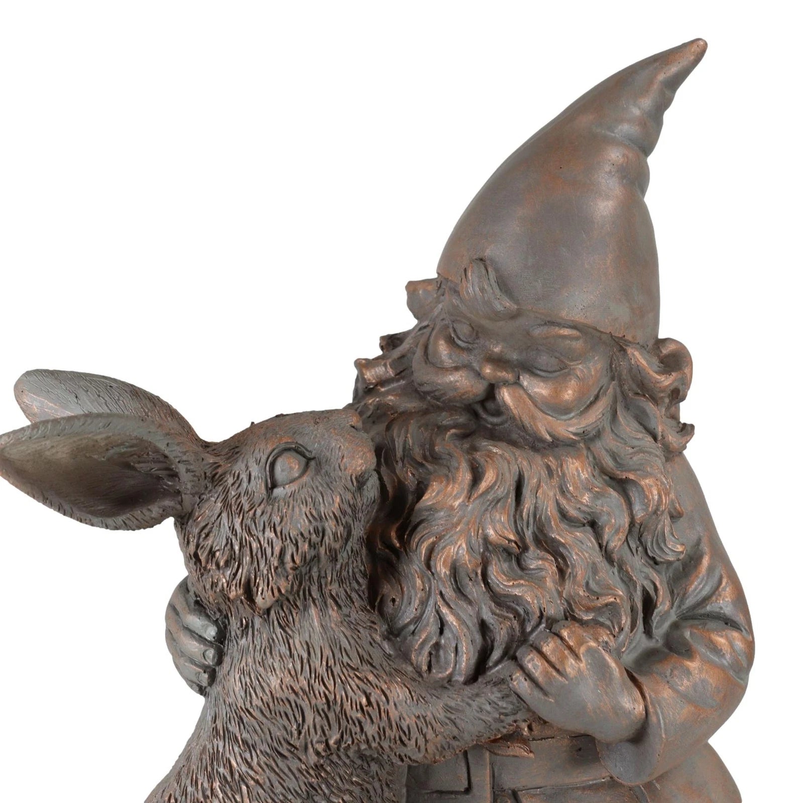 Whimsical Mr Gnome Dancing With Hare Rabbit Fairy Garden Figurine Decor Accent-5