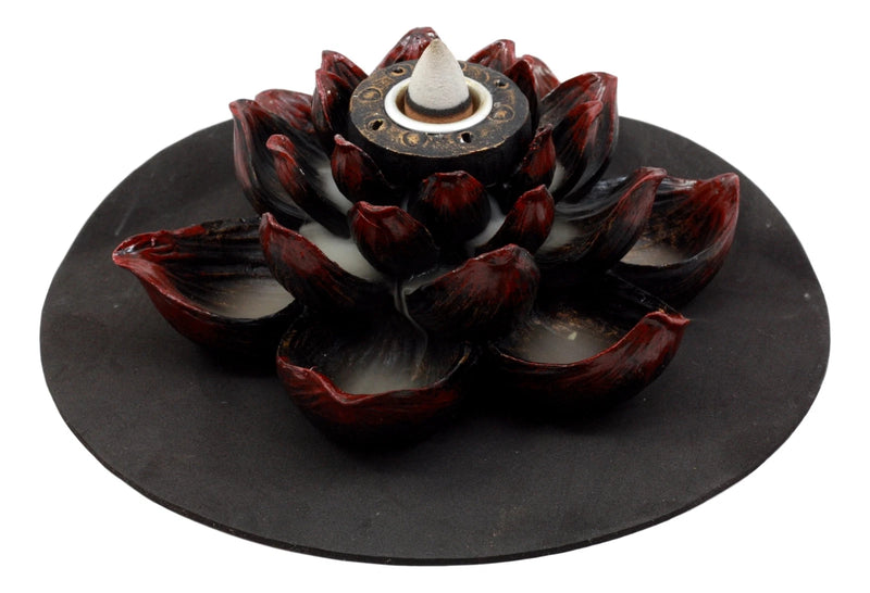 Buddha Padma Lotus Incense Stick Backflow Cone Holder Burner Figurine-5