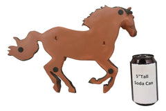 Western Running Brown Chestnut Horse Wall Decor Sculpture 15.5" Wide-8