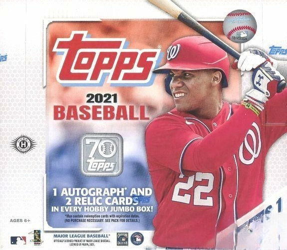 2021 Topps Series 1 Baseball Factory Sealed JUMBO HOBBY Box-3 AUTO/GU+2 SILVER-1