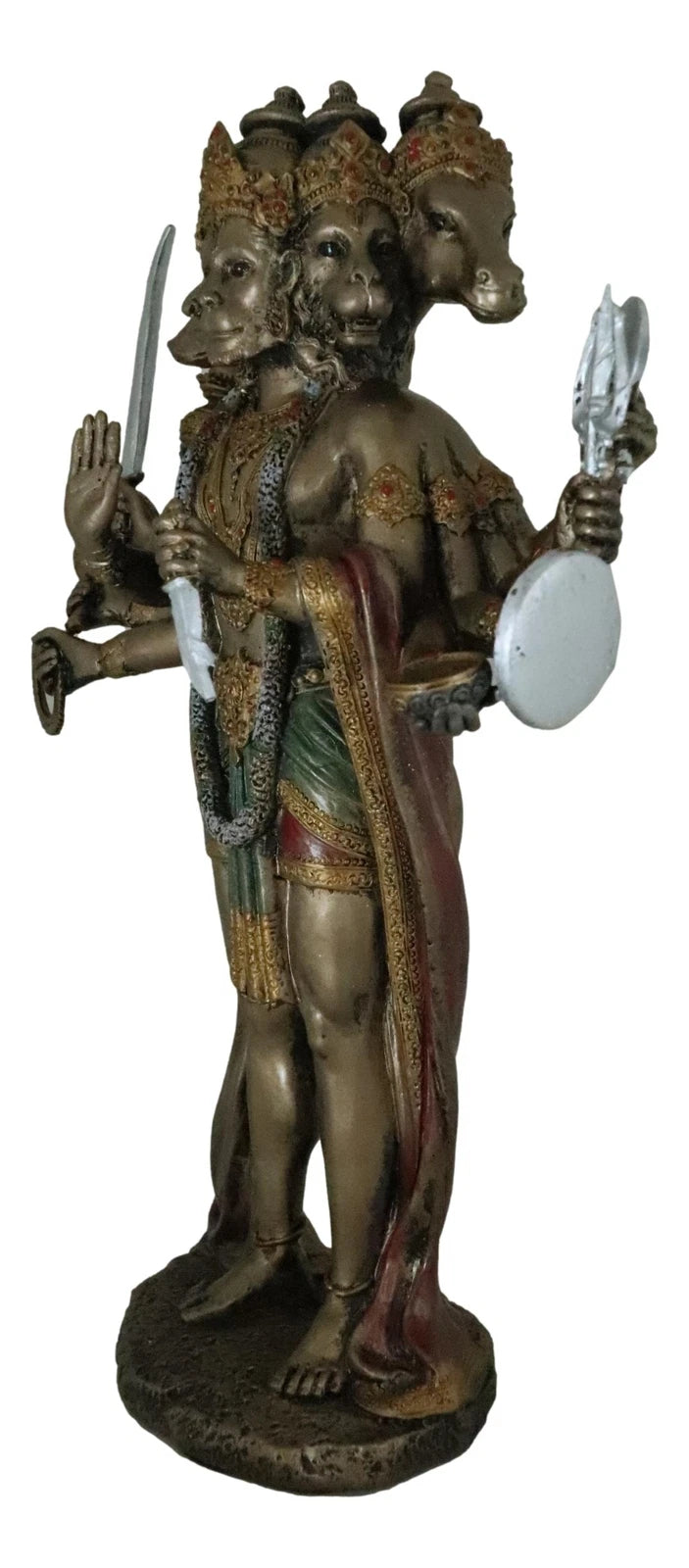 Panchamukhi Anjaneya Five Faced Hanuman Statue Monkey Hindu God Warrior Figurine-5
