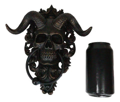 Baphomet Horned God Skull Hanging Door Knocker with Built in Striker Plate-7