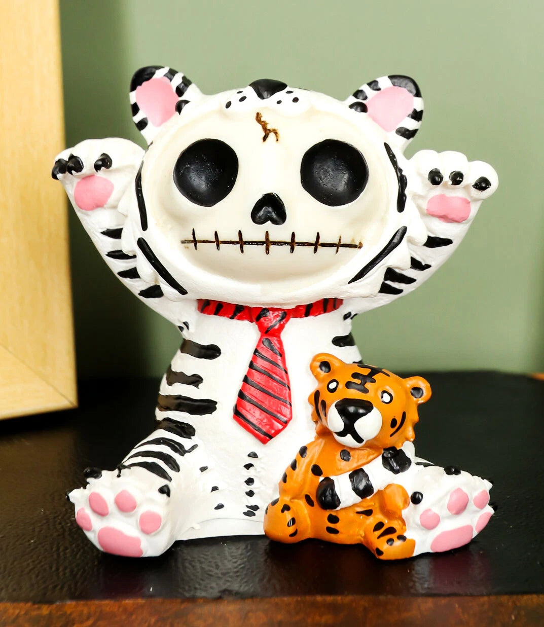 Furry Bones White Tigrrr Snow Tiger Skeleton Monster Table Top Ornament Figurine-1