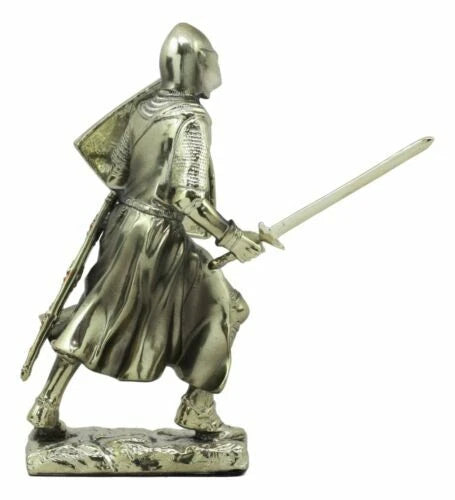Medieval Holy Roman Empire Crusader Knight In Battle Statue Suit Of Armor Decor-2