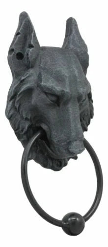 Full Moon Gothic Chained Wolf Gargoyle Door Knocker 8.25"Tall-6