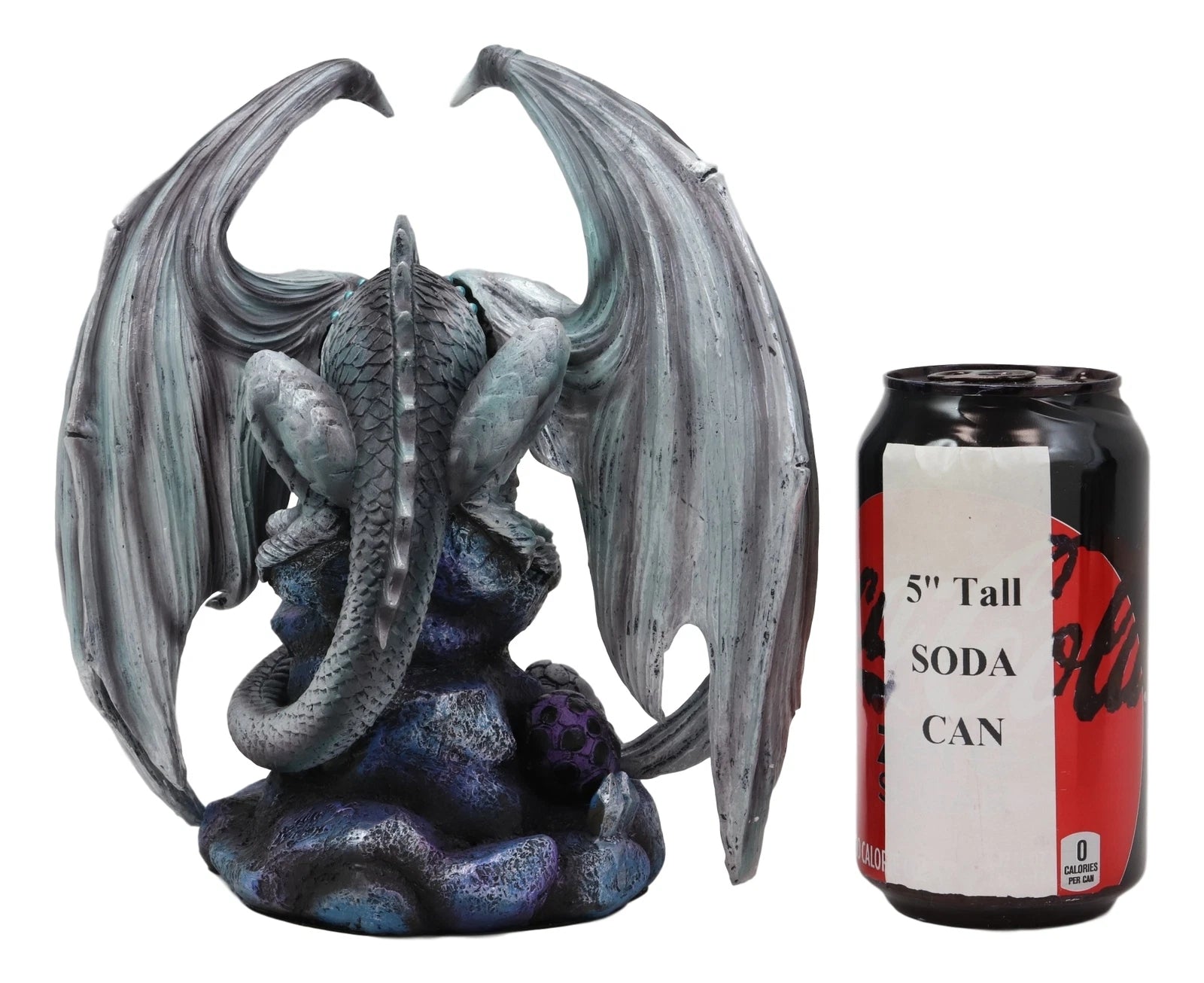 Anne Stokes Fantasy Silverback Baby Wyrmling And Adult Rock Dragon Statues Set-8