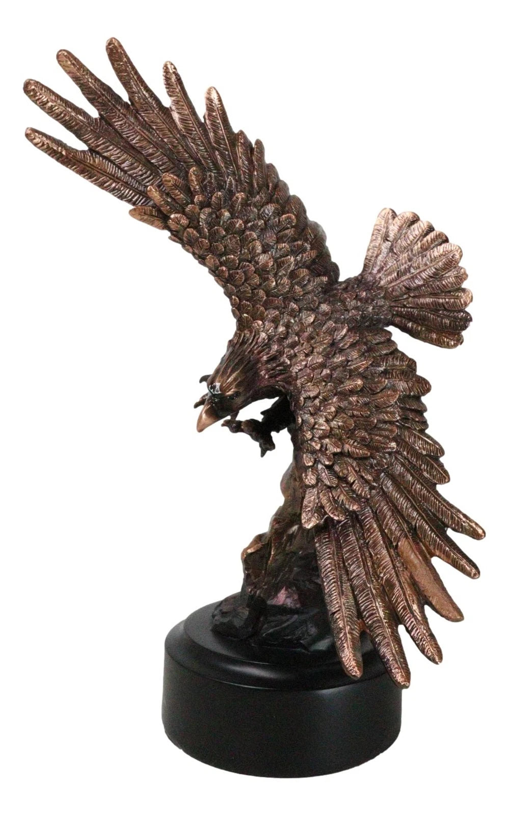 Figura de bronce galvanizado con base de águila en vuelo de Alas de Gloria-3