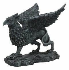 Gothic Stoic Royal Winged Griffin Gargoyle Statue 5.5" Long Gryphon Figurine-5
