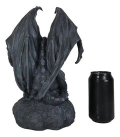 Gargoyle Statue, 12.5" Large Crouching Winged Cathedral Guardian Sculpture, Gothic Home Decor for Garden, Patio, Mantle, or Fantasy Display-5