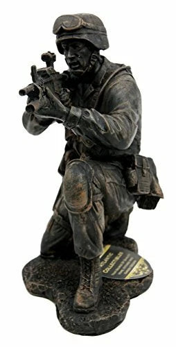 Military Soldier Kneeling and Taking Aim Statue 5.5" Tall Marine Figurine-4