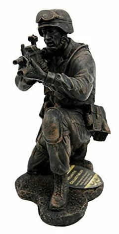 Military Soldier Kneeling and Taking Aim Statue 5.5" Tall Marine Figurine-4