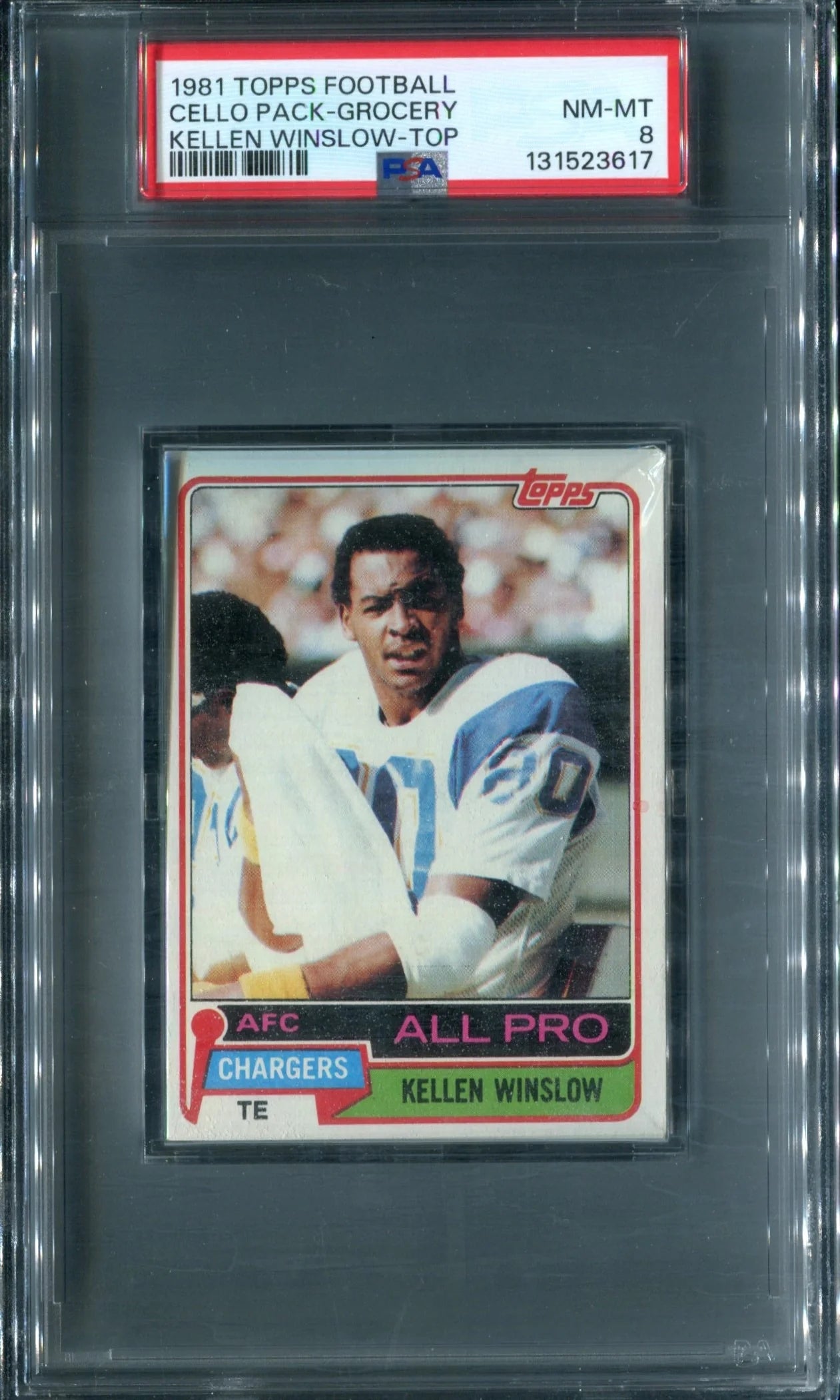 1981 Topps Football Unopened Grocery Cello Pack PSA 8 Winslow RC Top *3617-1