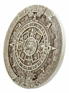 Aztec Maya Solar Sun Xiuhpohualli & Tonalpohualli Wall Calendar Plaque Figurine-5